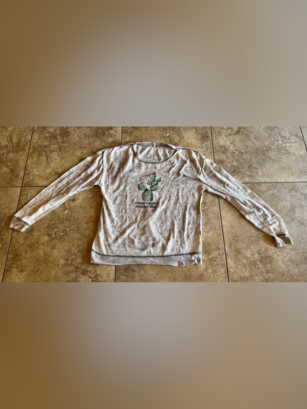 Grand Canyon National Park Long-Sleeve Sweatshirt Techstyles M Cactus Burnout